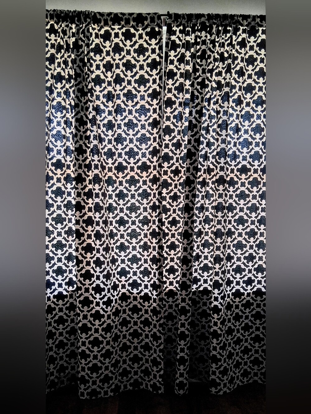 Black and White Geometric Pattern Curtains